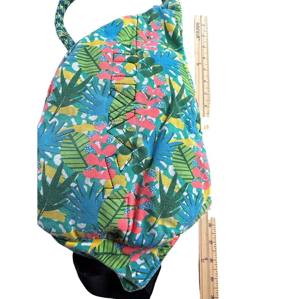 Kavu Rope Bag Tropical Floral Cotton Canvas Sling Backpack Multicolor Crossbody - Picture 7 of 12